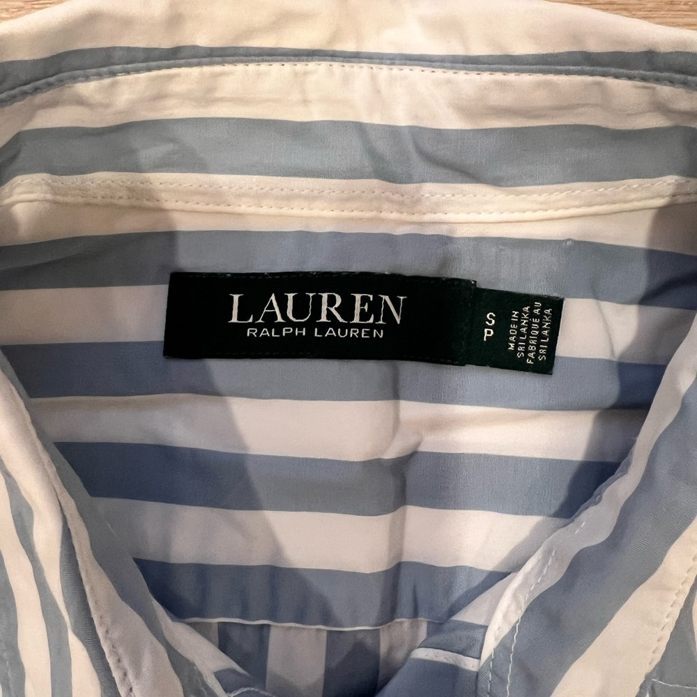 Ralph Lauren Striped Button-Down with Floral Lace - Picture 3 of 9